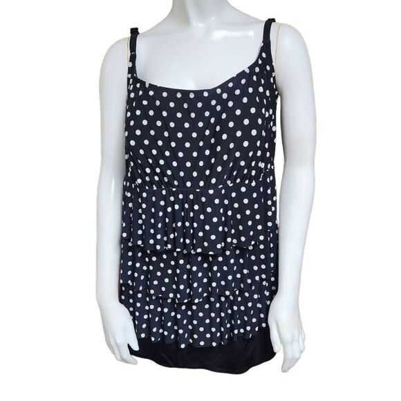 Longitude Many Moons Black & White Ruffle One-Piece Swimsuit (18) - Picture 4 of 7